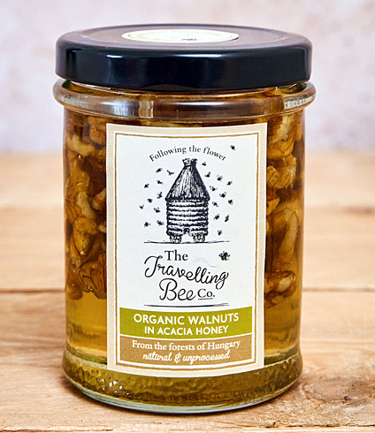 Organic Walnuts in Acacia Honey Jar