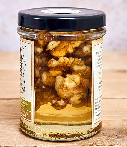 Organic Walnuts in Acacia Honey Jar