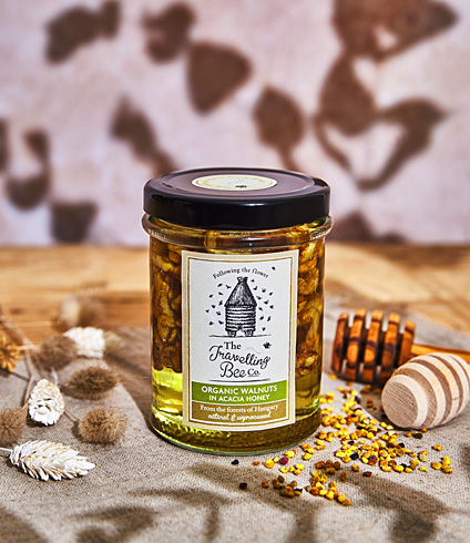 Organic Walnuts in Acacia Honey Jar
