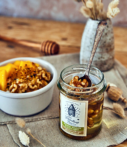 Organic Walnuts in Acacia Honey Jar