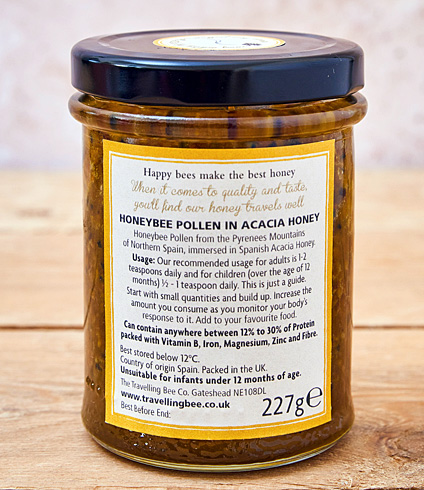 Honeybee Pollen in Acacia Honey Jar